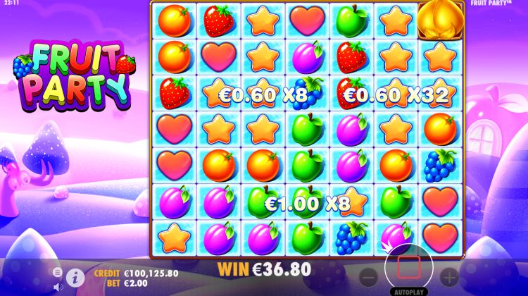 Fruit Party slot free spins win