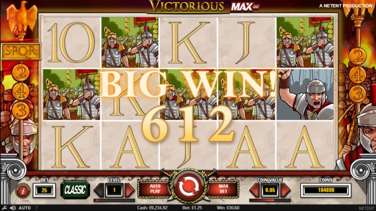 Victorious Max netent slot review big win