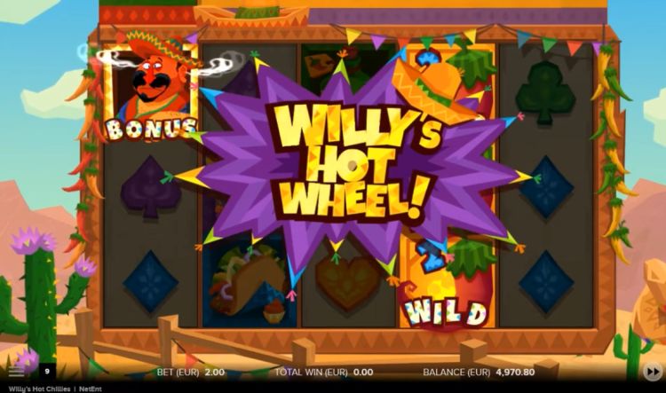 Willy's Hot Chillies slot netent feature