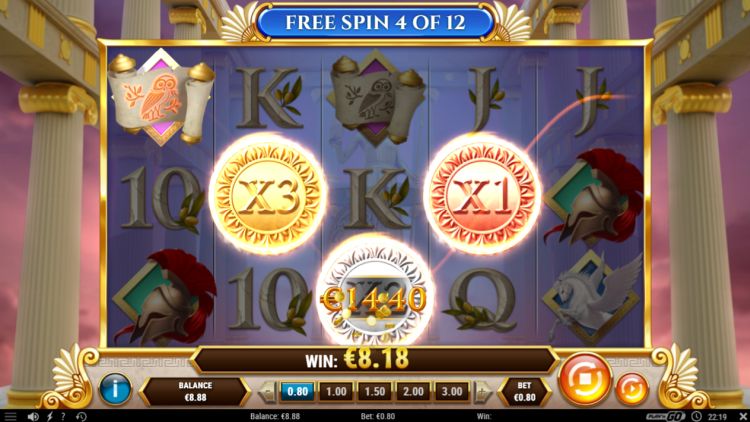 Rise of Athena slot review free spins win