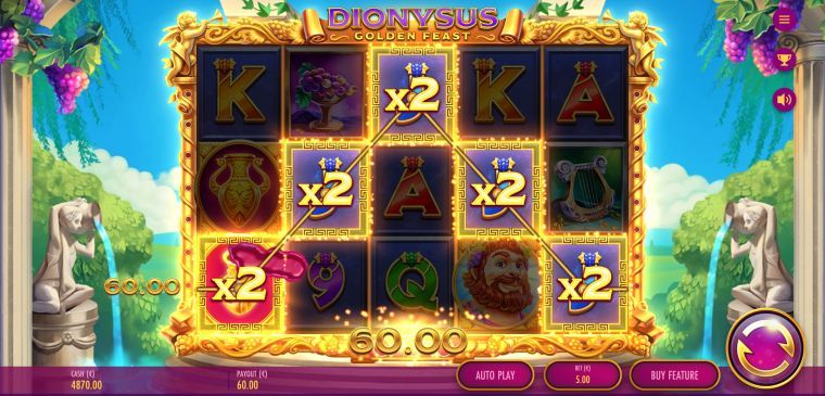 Dionysus Golden Feast Thunderkick slot review online casino