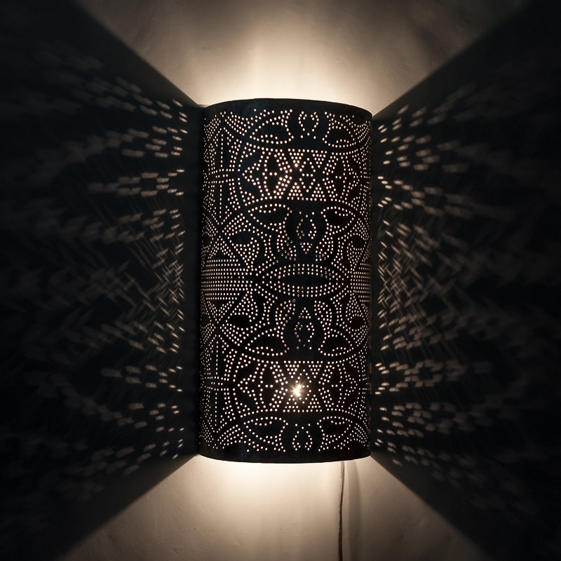 Zeeslak Banyan Schijn Oosterse filigrain wandlampen|Vintage zilver|Prachtige|Kleuren|Arabisch