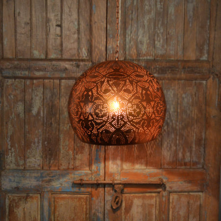 Filigrain lamp | Oosterse hanglampen | Vintage koper | Gaatjes lamp | Metaal | Oosters interieur | Marokkaanse inrichting | Arabische sfeer
