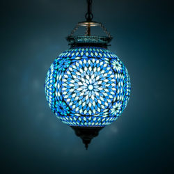 Oosterse hanglamp mozaïek blauw Marokkaanse lamp
