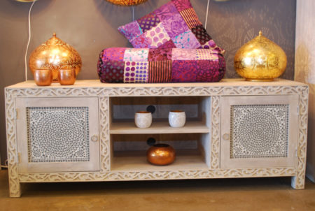 Oosters tv-meubel | White washed | Mozaïek | Marokkaanse kast