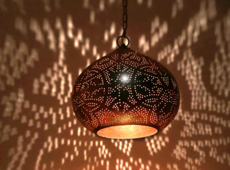 Oosterse filigrain hanglamp | Vintage koper | Oosterse lampen | Arabische lamp