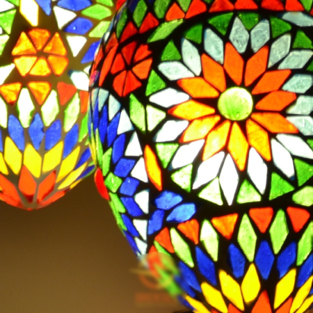 Oosterse lamp | Hanglamp | 5 mozaïek bollen | Arabische lamp
