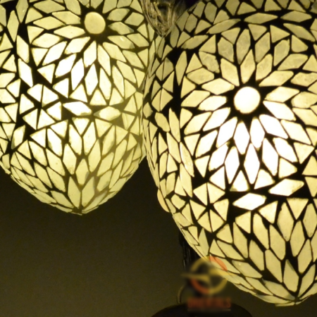 Oosterse lampen met 5 mozaïek bollen | Unieke Arabische lampen | Oosters interieur specialist Kalini