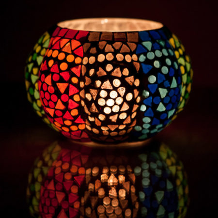 Oosterse waxinehouder | Mozaïek | Marokkaanse verlichting | Arabisch interieur