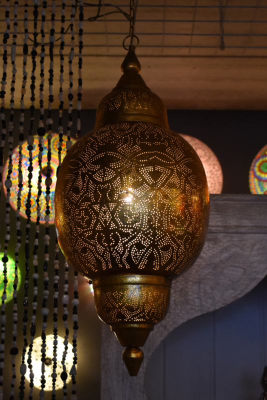 walgelijk Bitterheid cafe Marokkaanse hanglamp Arabia vintage goud | Oosterse lampen