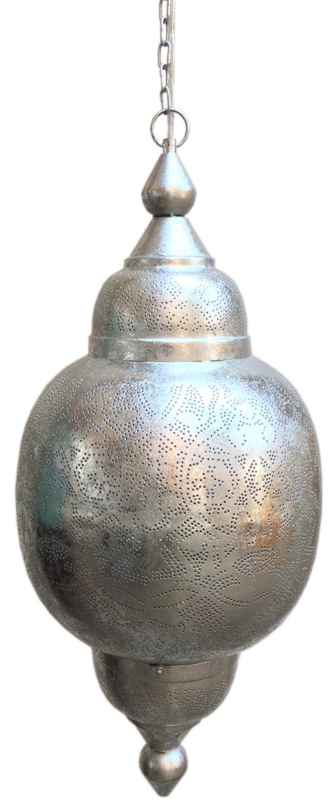 Marokkaanse hanglamp | Oosterse lamp | Zilver | Arabisch filigrain
