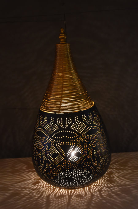 Oosterse tafellamp | Vintage goud/zwart | Oosterse lampen | Marokkaans interieur | Amsterdam