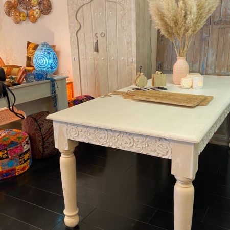 Oosterse eettafel | Whitewashed | Marokkaanse meubels | Oosterse tafels | Arabisch interieur | Moderne Oosterse meubels