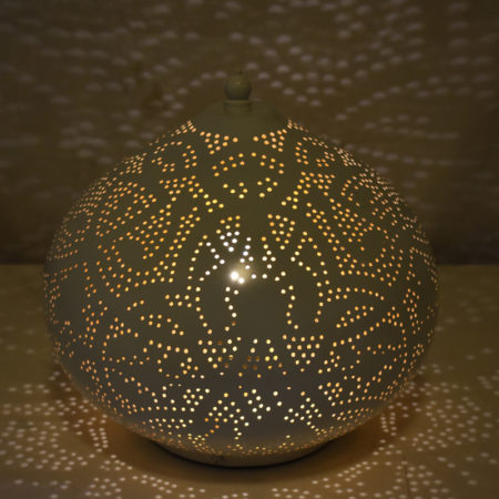 Marokkaanse tafellamp | Wit goud | Oosterse lampen | Arabisch filigrain | Oosterse interieur specialist Kalini | Scherpste prijzen | Eigen import