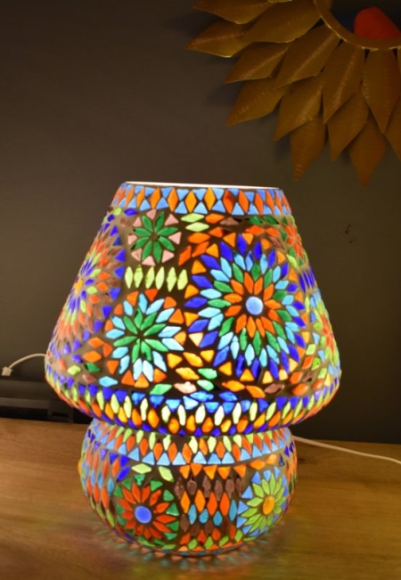 Oosterse lamp | Paddenstoel lamp | Oosterse lampen | Multicolour | Mozaïek tafellamp