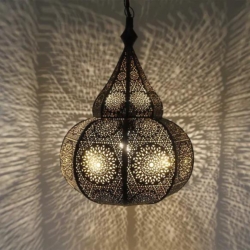 Oosterse hanglamp | Marokkaanse lampen | Oosterse lamp | Kalini | Oosterse lampen online | Zilveren Oosterse lamp