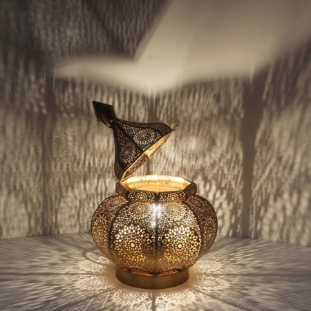 Ooterse tafellamp Moca goud | Arabische tafellamp | Marokkaanse lampen | Sfeervolle verlichting