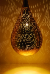 Oosterse filigrain lamp Druppel Vintage goud