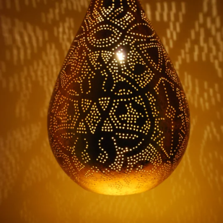 Oosterse filigrain lamp Druppel Vintage goud