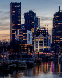 Foto Rotterdam voor ophangen kantoor woonkamer thuis dibond