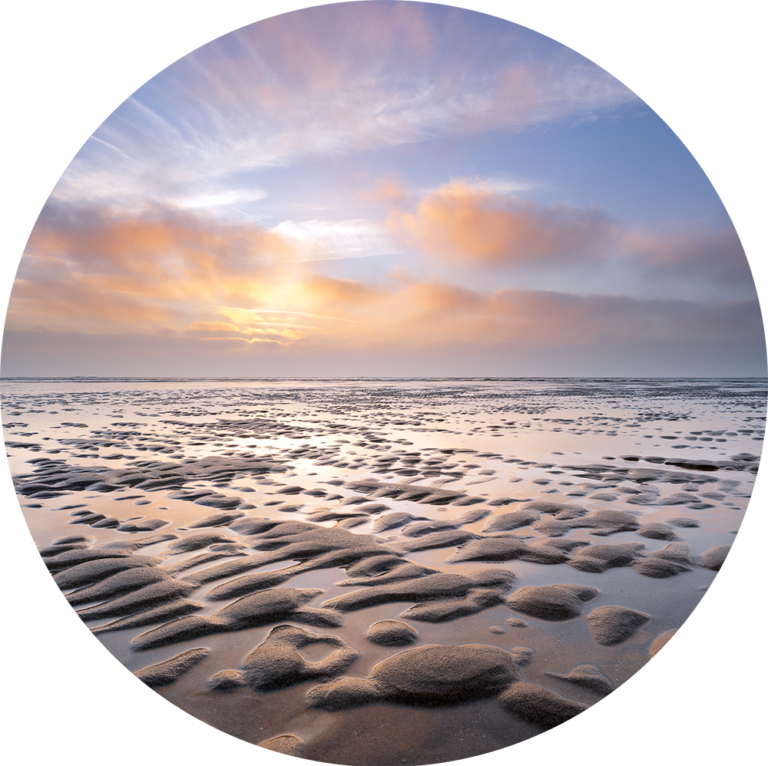 Muurcirkel opplakken fotobehang uniek strand