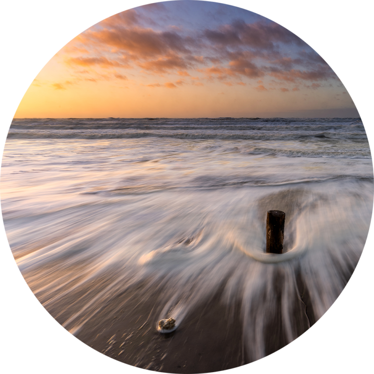 fotobehang Muurcirkel opplakken uniek strand te koop