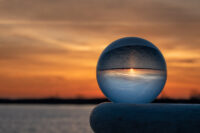 Kunst foto grafisch lensballen zonsondergang rustgevend kopen goedkoop